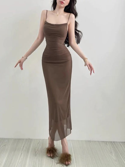 Dreamy Mermaid Spaghetti Strap Black Tulle Cruise Ship Formal Night Evening Dresses 18th Birthday Outfits RB5653