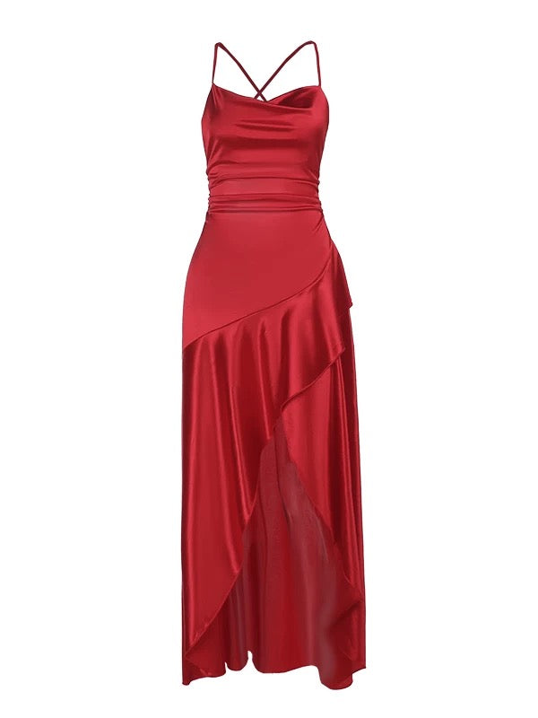 Ethereal Women's Mermaid Spaghetti Strap Maxi Dress Date Night Outfits Outdoor Semi Formal Wedding Guest Dresses RB5753