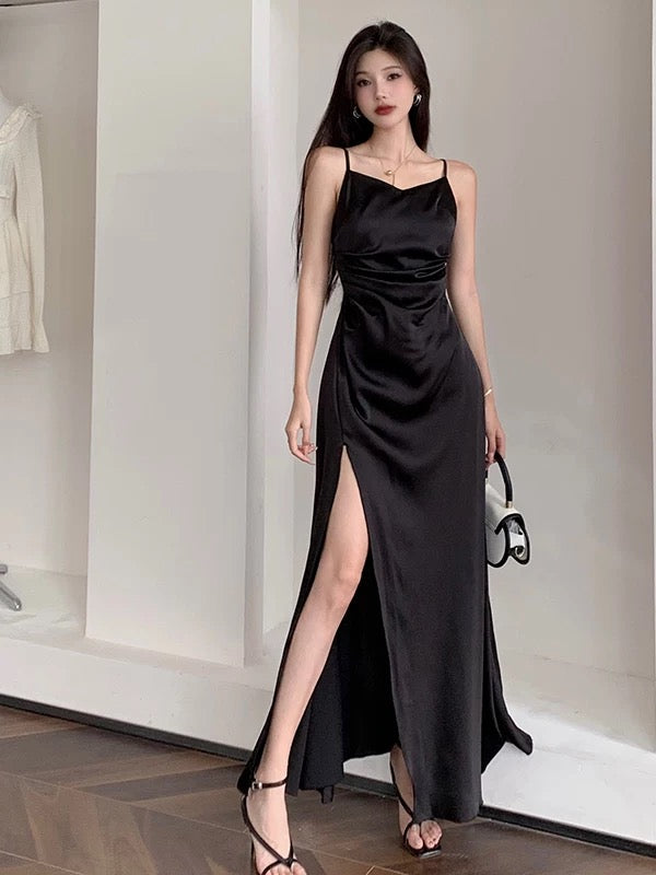 Sexy Mermaid Spaghetti Strap Black Tie Dress Corset Fitted Floor Length Cruise Ship Formal Night Party Dresses 19th Birthday Outfit RB5765