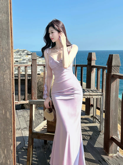 Flamboyant Mermaid Spaghetti Strap Lilac Cruise Ship Formal Night Evening Dresses 20th Birthday Outfit RB3860