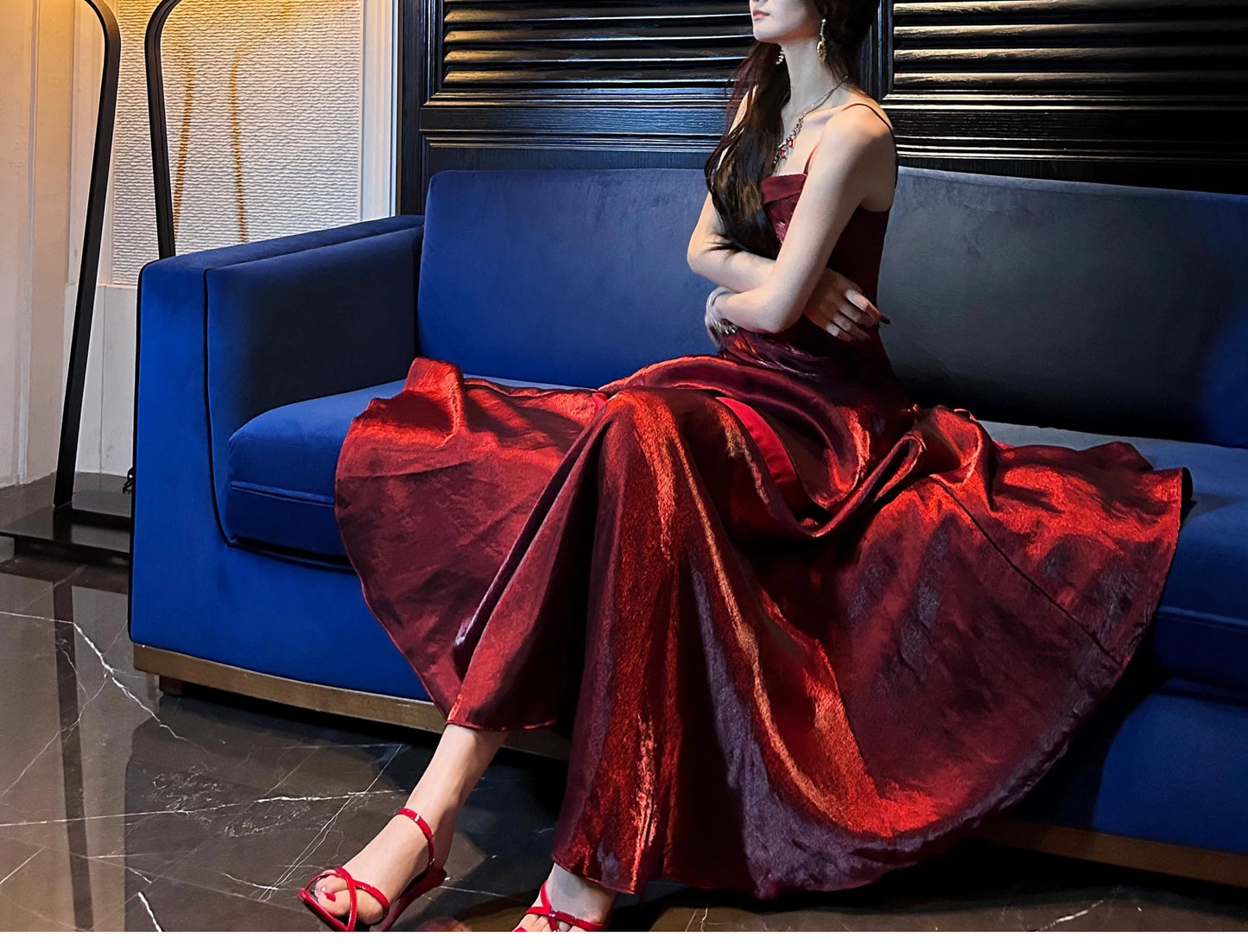 Modest Mermaid Spaghetti Strap Burgundy Wine Red Cruise Ship Formal Night Evening Dresses 21st Long Birthday Outfit RB3882