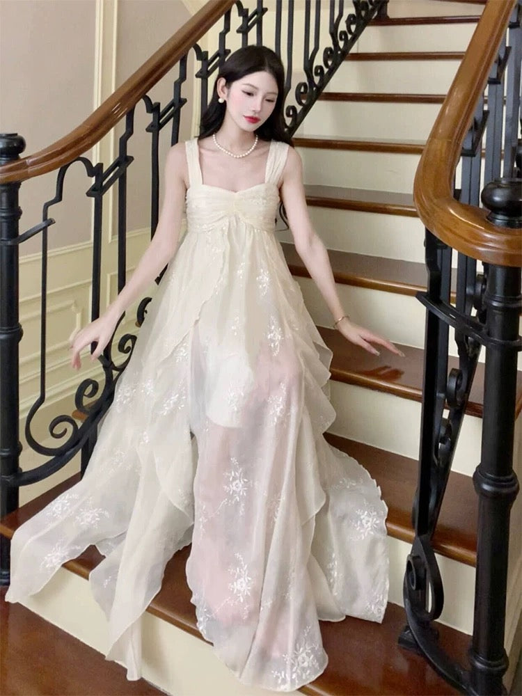 Artistic A Line Sweetheart Chiffon Outdoor Semi Formal Summer Garden Date Night Outfit Wedding Guest Dresses RB5029