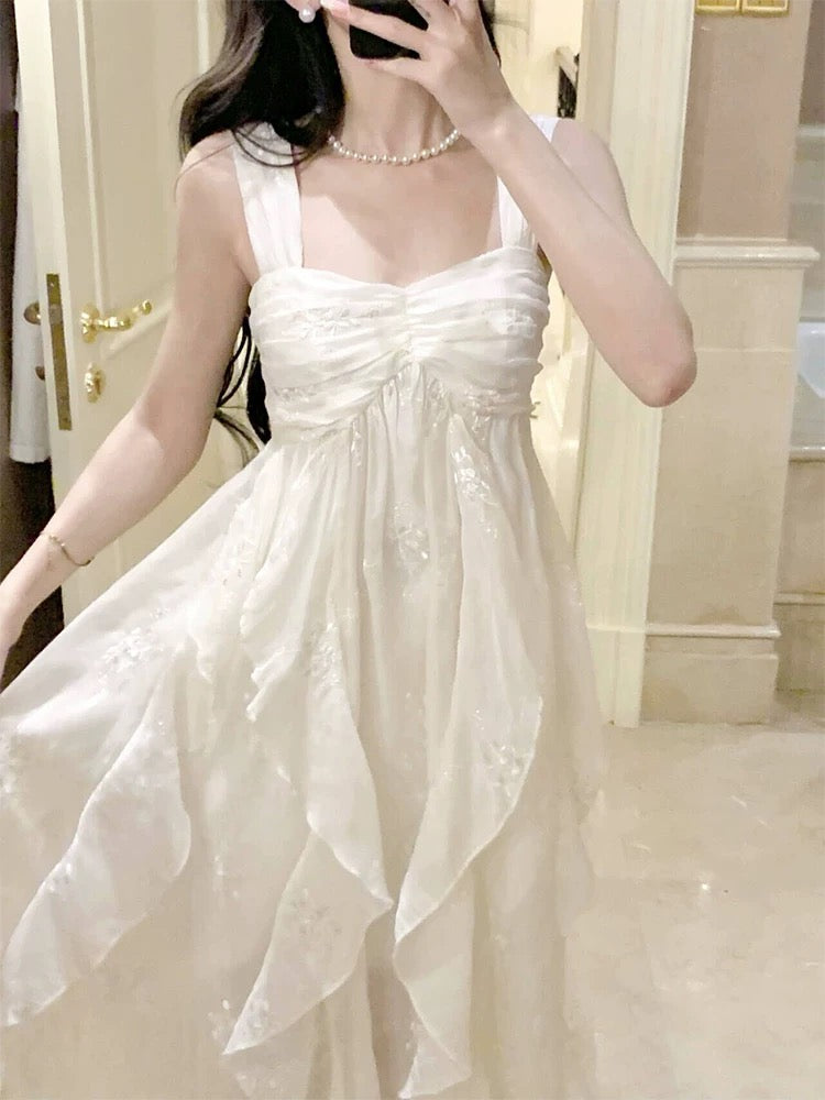 Artistic A Line Sweetheart Chiffon Outdoor Semi Formal Summer Garden Date Night Outfit Wedding Guest Dresses RB5029