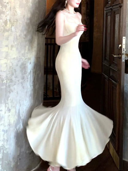 Classy Mermaid Spaghetti Strap Prom Dress Inspo For Women Girls Formal Party Gowns Long Formal Dresses RB5103