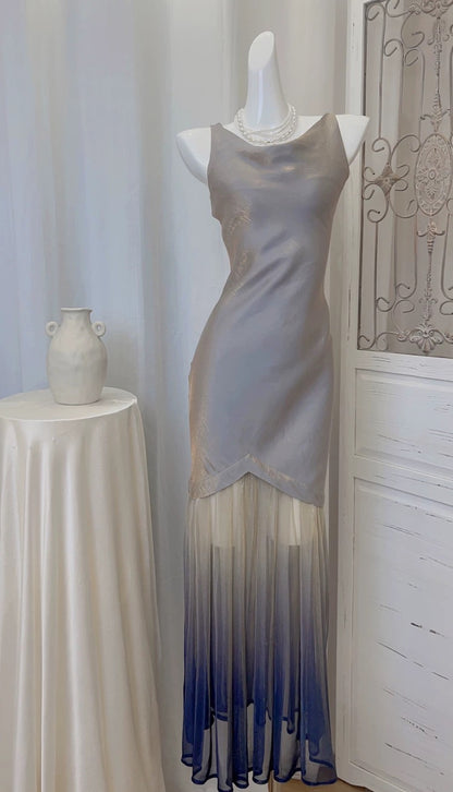 Ethereal Women's Mermaid Scoop Ombre Colors Maxi Dress Date Night Outfits Outdoor Semi Formal Wedding Guest Dresses RB5105