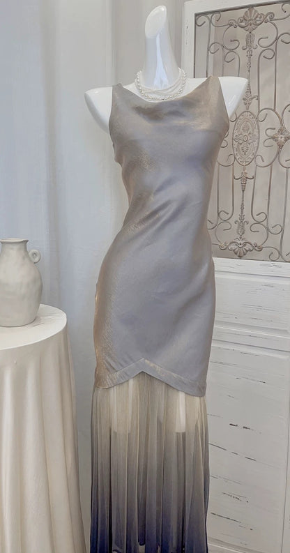 Ethereal Women's Mermaid Scoop Ombre Colors Maxi Dress Date Night Outfits Outdoor Semi Formal Wedding Guest Dresses RB5105