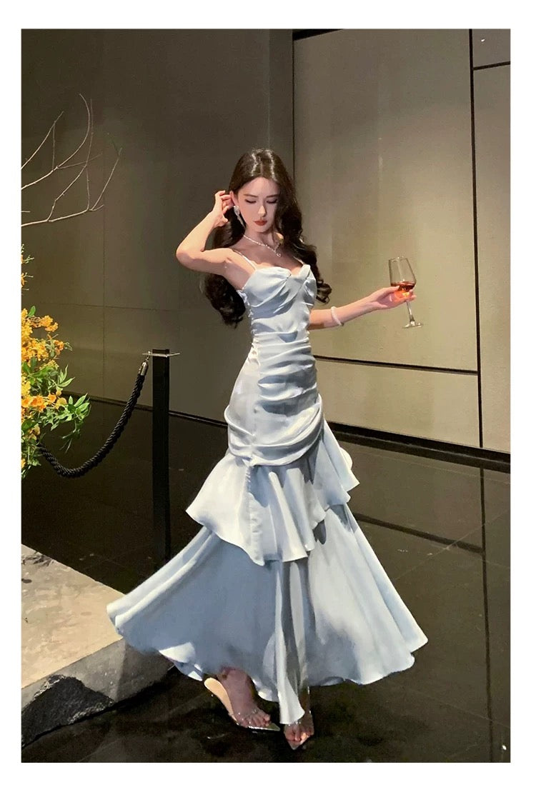 Classy Mermaid Spaghetti Strap Green Prom Dress Inspo For Women Girls Formal Party Gowns Long Formal Dresses RB5111