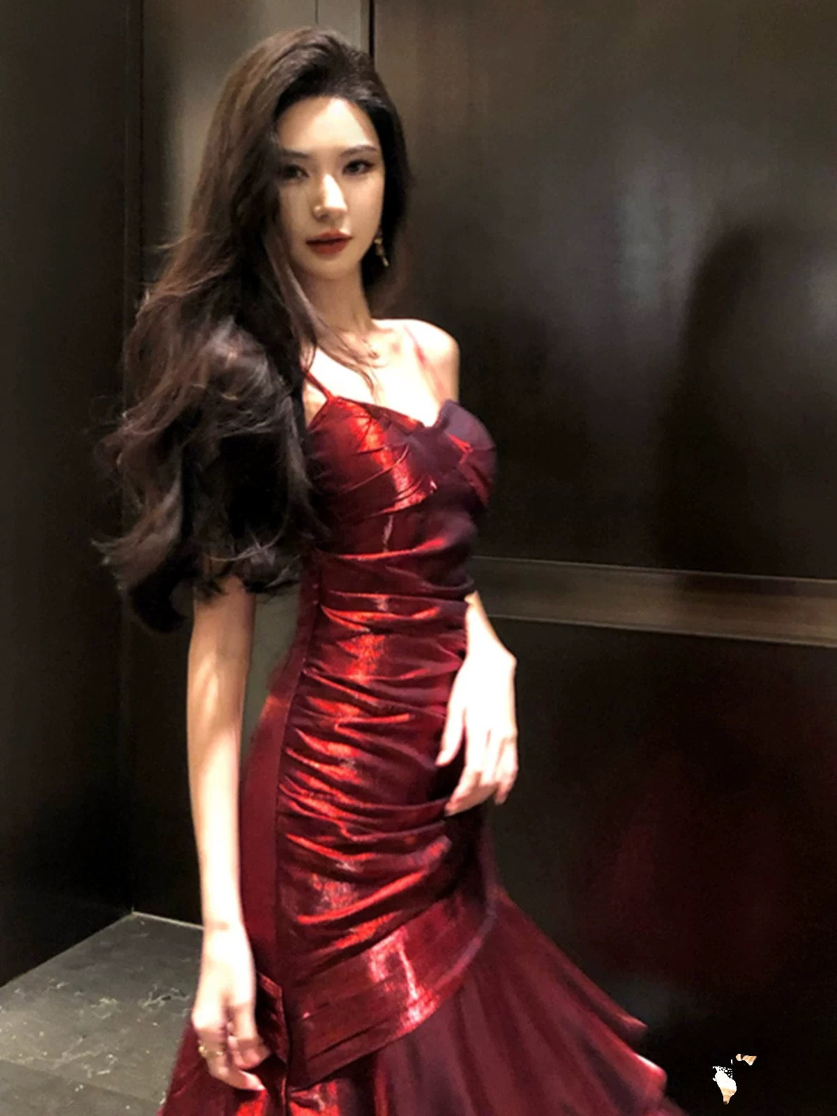 Classy Mermaid Spaghetti Strap Burgundy Prom Dress Inspo For Women Girls Formal Party Gowns Long Formal Dresses RB5118