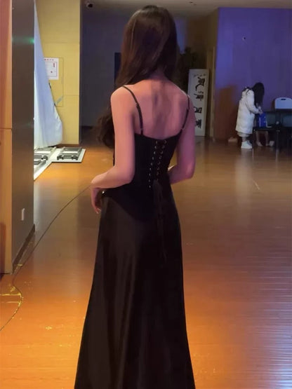 Modest A line Spaghetti Strap Pink Satin Corset Fitted Sleeveless Date Night Outfits Formal Prom Gown 19th Birthday Dresses RB5701