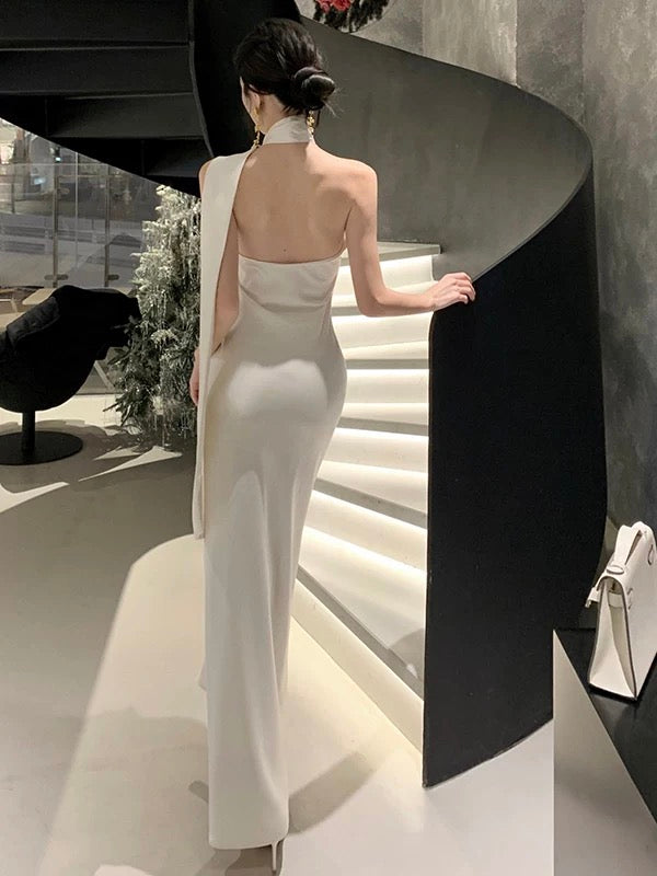 Robe fourreau glamour asymétrique pour bal de promo, cravate noire, printemps, été, plage, tenue de soirée, invitée de mariage N3967