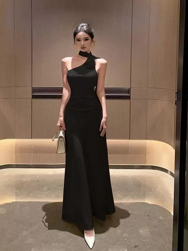 Robe fourreau glamour asymétrique pour bal de promo, cravate noire, printemps, été, plage, tenue de soirée, invitée de mariage N3967