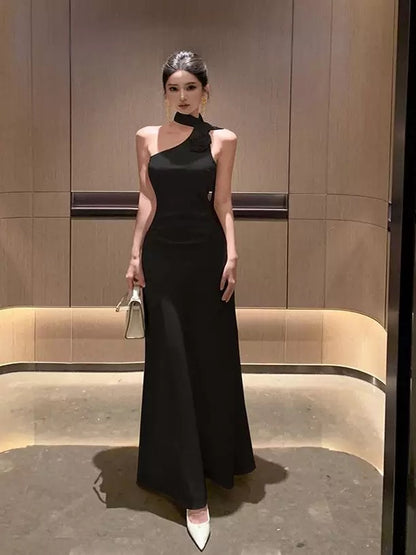 Robe fourreau glamour asymétrique pour bal de promo, cravate noire, printemps, été, plage, tenue de soirée, invitée de mariage N3967