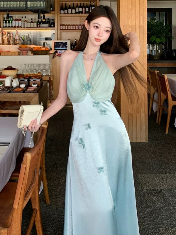 Robes de bal élégantes sirène licou fente mousseline robe de soirée longue robe de cérémonie N4029
