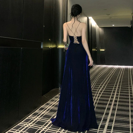Mermaid Spaghetti Strap Royal Blue Prom Dress 21st Birthday Elegant Outfit Summer Wedding Guest Dresses N4040