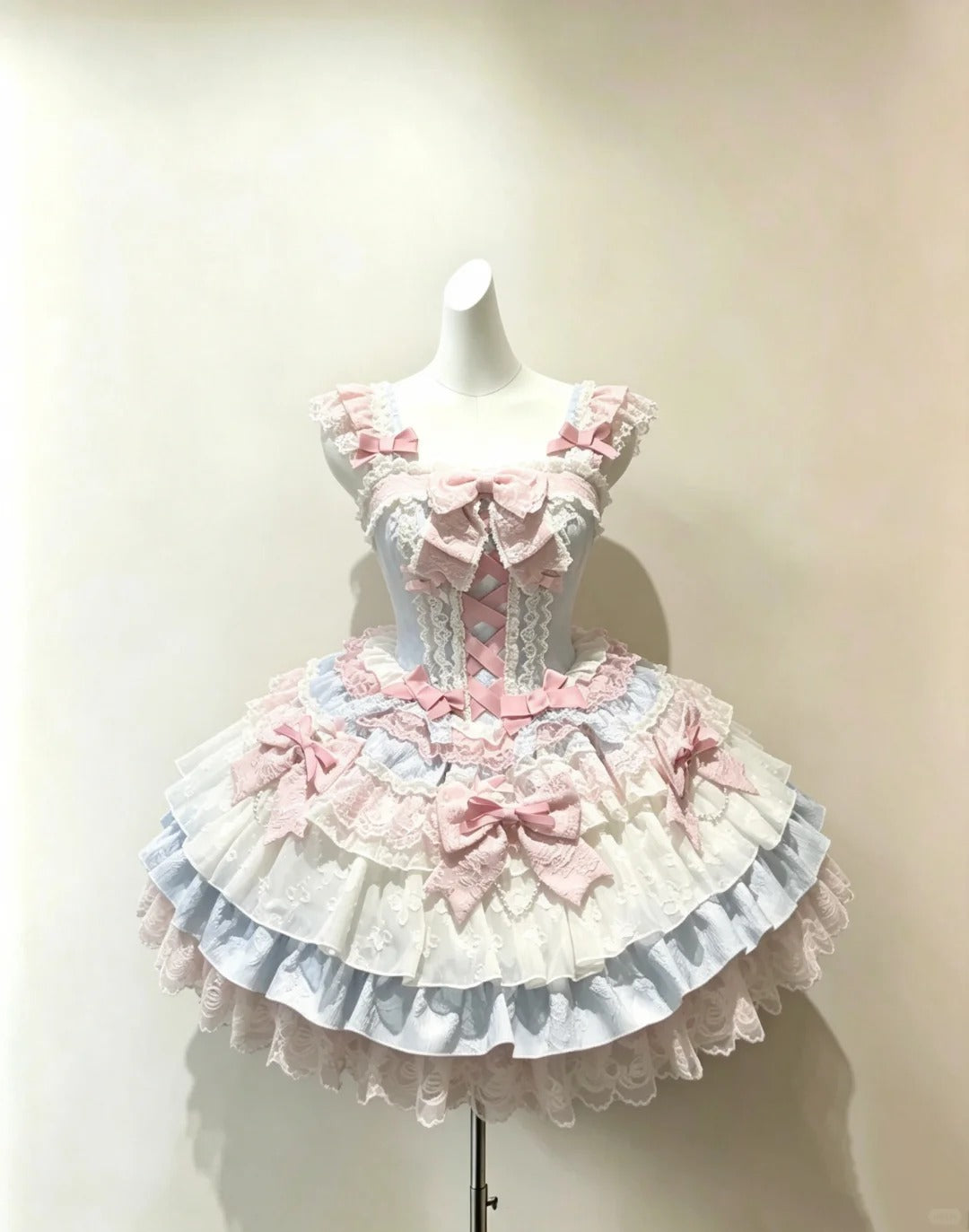 Robe de bal élégante col carré dentelle colorée satin avec nœud robe Lolita robes de bal de promo tenue Hoco RB4676