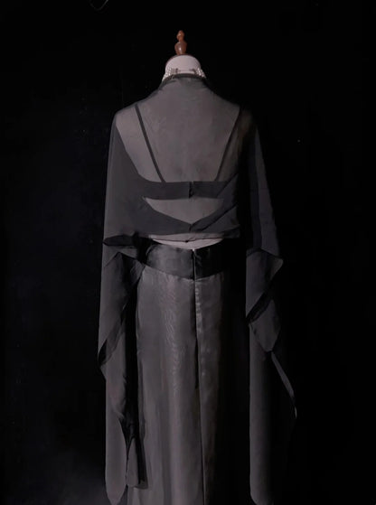 Vintage Abschlussballkleider Ästhetik 1950er Jahre Retro A-Linie Spaghettiträger Grau Langes Partykleid N2321