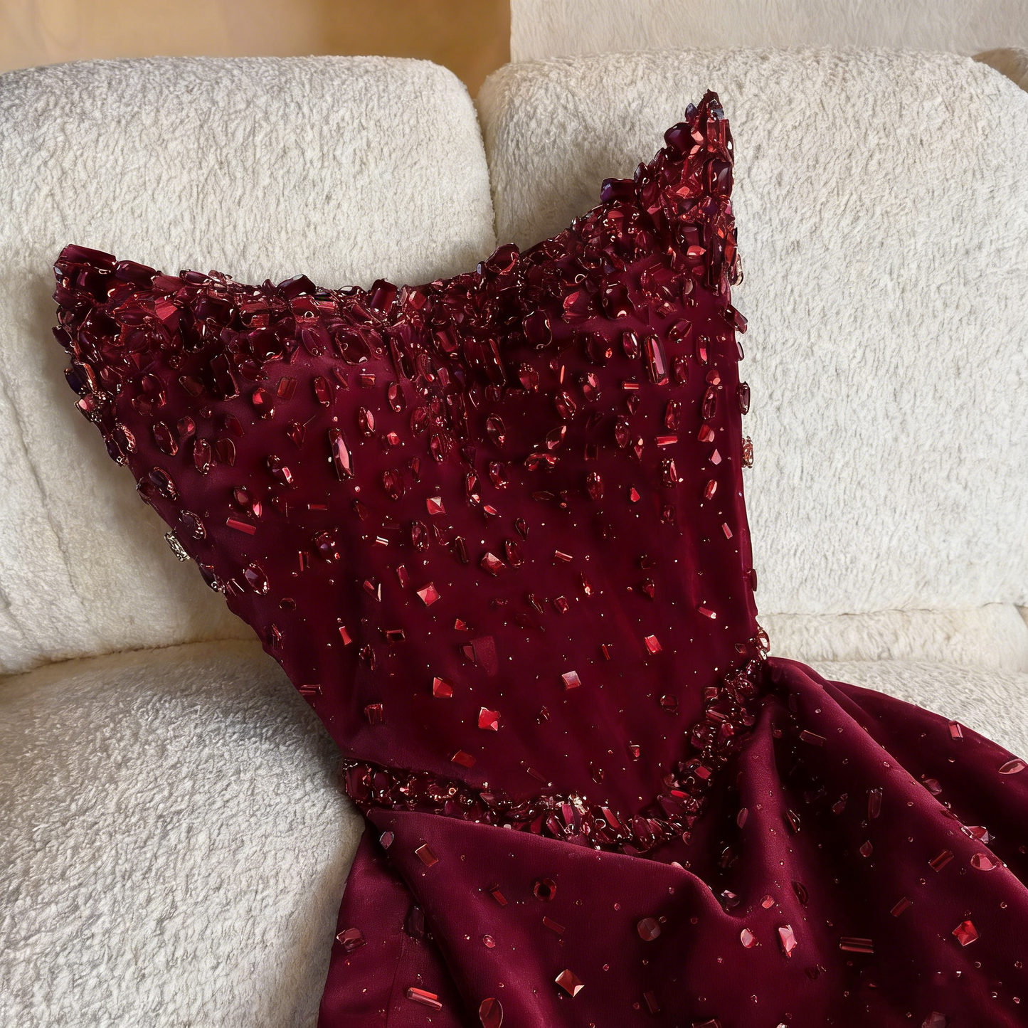 Elegantes, trägerloses, königsblaues Pailletten-Abendkleid mit Perlen in A-Linie, ideal für Highschool-Teenager und Abschlussball (N001)