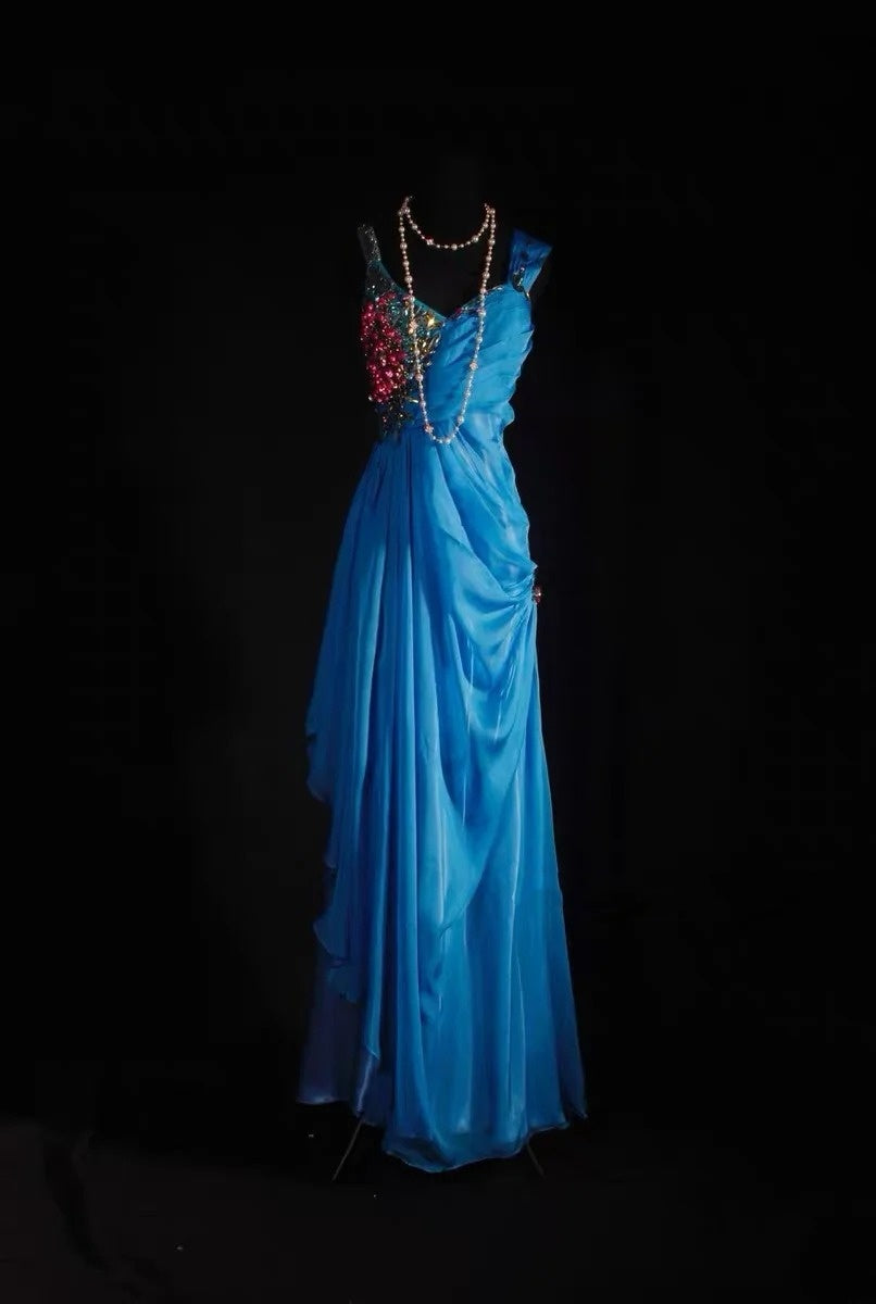 Schlichtes, trägerloses, langes Chiffon-Abendkleid in A-Linie, Inspiration für formelle Partys und Abschlussbälle (Modell N188)