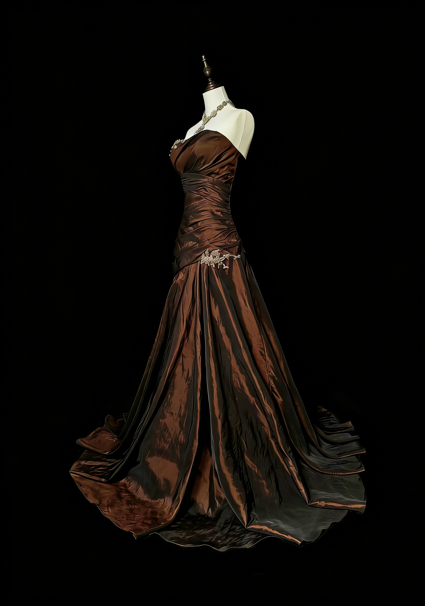 Green Taffeta Sweetheart with Lace Long Formal Dress, Green Taffeta Evening Dress Prom Dress N1780