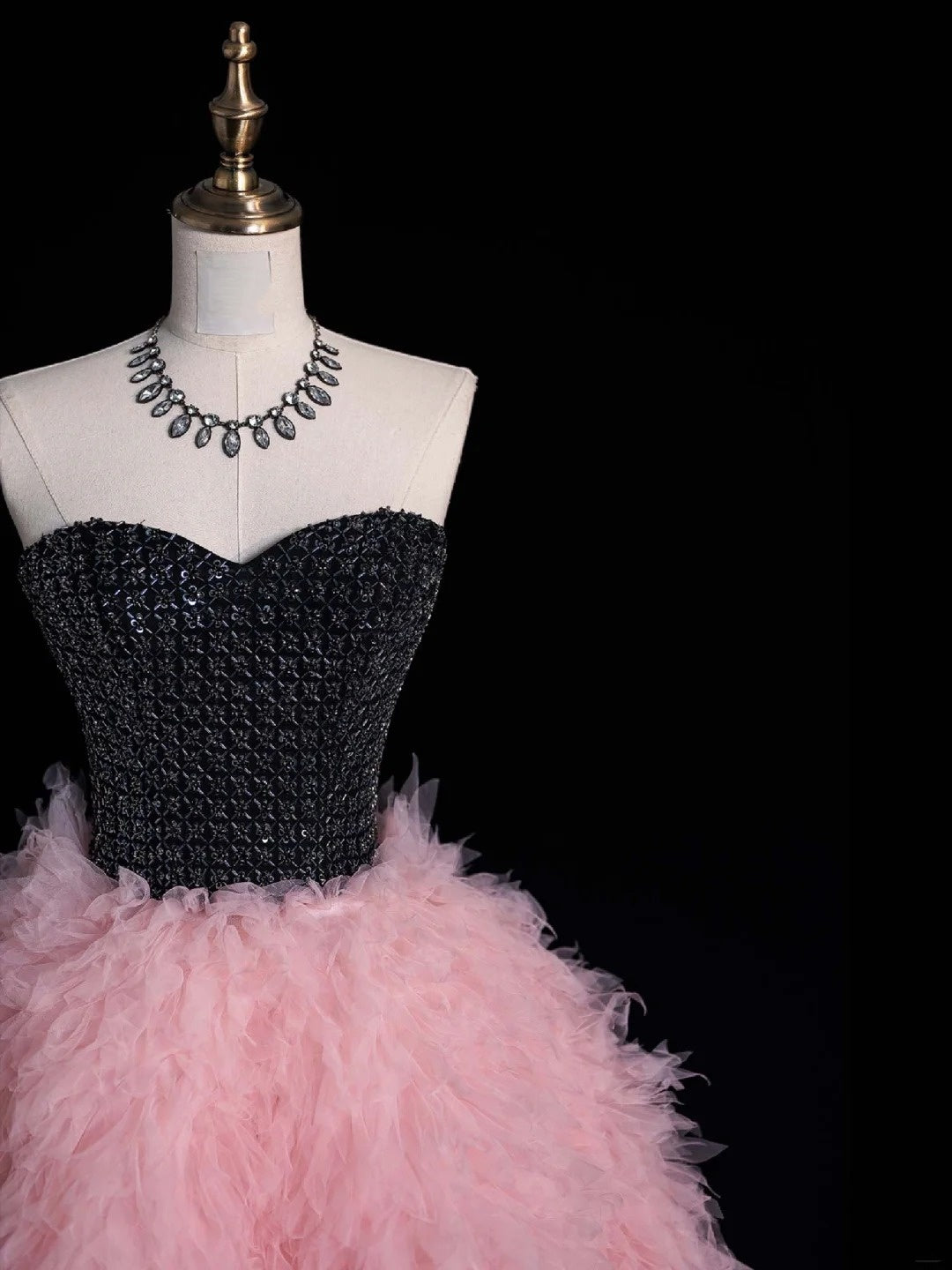 Magnifique robe de bal rose en tulle à décolleté cœur, longue robe de soirée, inspiration tenue de soirée N239