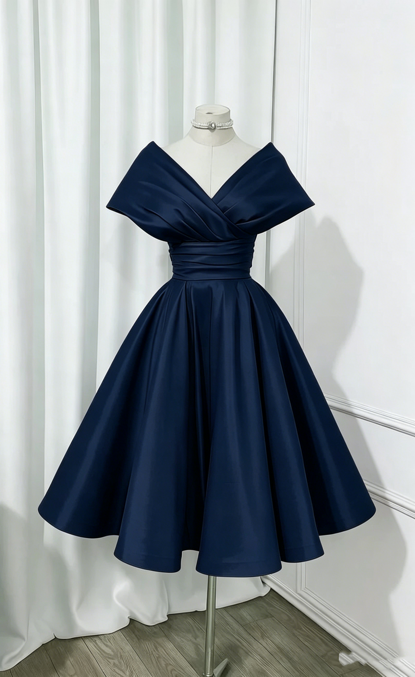 Jolie robe de bal rose courte, mini, épaules dénudées, robes de bal de promo, robe de remise de diplôme N2435