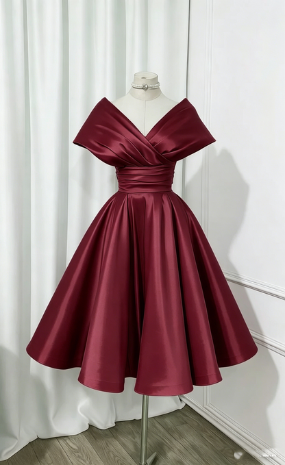 Jolie robe de bal rose courte, mini, épaules dénudées, robes de bal de promo, robe de remise de diplôme N2435