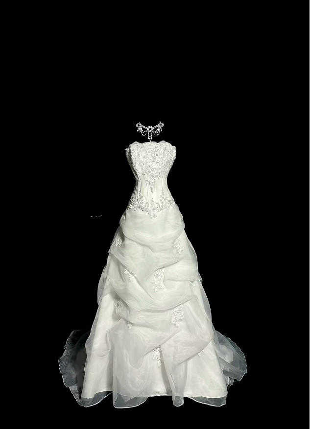 Princess Wedding Dresses Ball Gown Strapless With Appliqued Summer Long Wedding Dress N4237