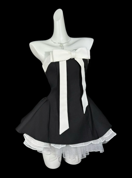 Pretty Ball Gowns Strapless Little Black Short Mini Party Dress Homecoming Dresses N4338