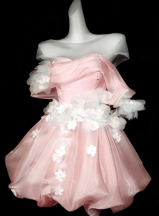 Sweet Ball Gown Off The Shoulder Short Mini Party Birthday Cocktail Homecoming Dresses N4412