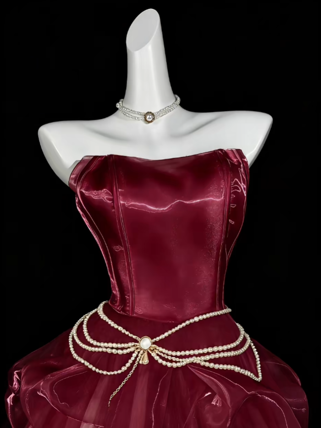 Robes de bal uniques bustier bordeaux courtes mini robes de soirée cocktail de rentrée N4349