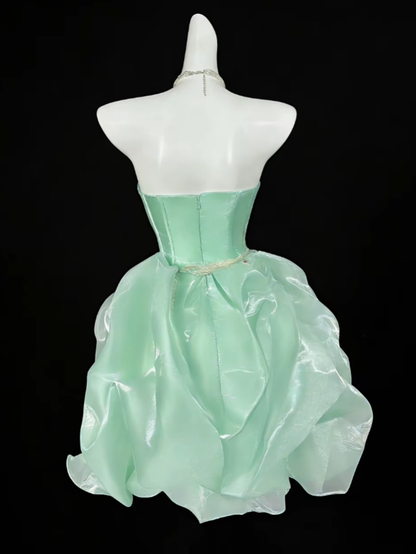 Robes de bal uniques, sans bretelles, lilas, courtes, mini, pour soirée, cocktail, retour au collège N4353