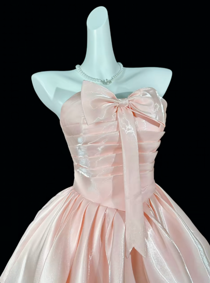 Robe Courte de Soirée Cocktail Bal de Promo Rose Poudré Douce N4357
