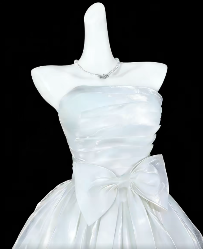 Süßes Ballkleid Trägerlos Mintgrün Mit Schleife Kurz Mini Party Cocktail Homecoming Kleider N4360