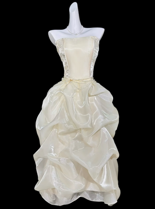 Sweet Ball Gown Strapless Middle Tea Length Party Cocktail Homecoming Dresses N4369