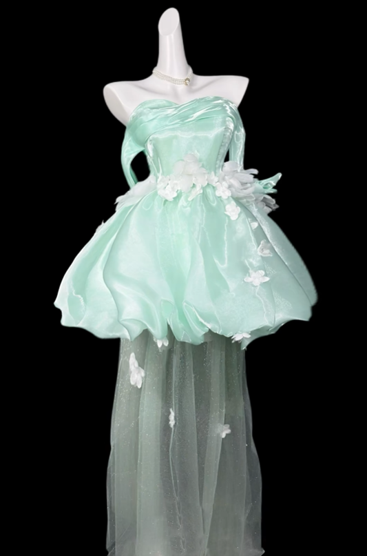 Unique Ball Gowns Off The Shoulder Mint Green Short Mini Party Cocktail Homecoming Dresses N4376
