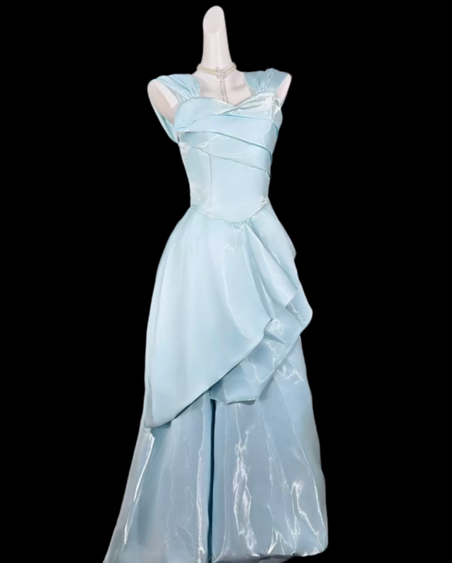 Sexy Mermaid Sweetheart Light Sky Blue Long Evening Dresses Night Date Prom Dress For Women N4387