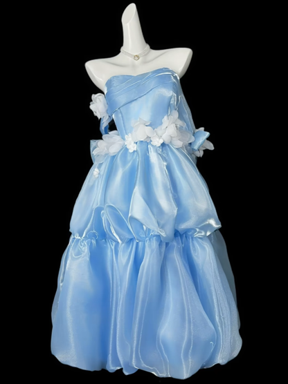 Modest Ball Gown Sweetheart Mint Green With Flowers Long Evening Dresses Night Date Prom Dress For Women N4388