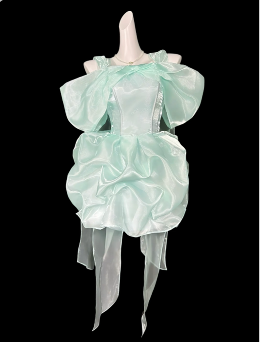 Pretty Ball Gowns Spaghetti Strap Mint Green Short Mini Party Dress Homecoming Dresses N4400