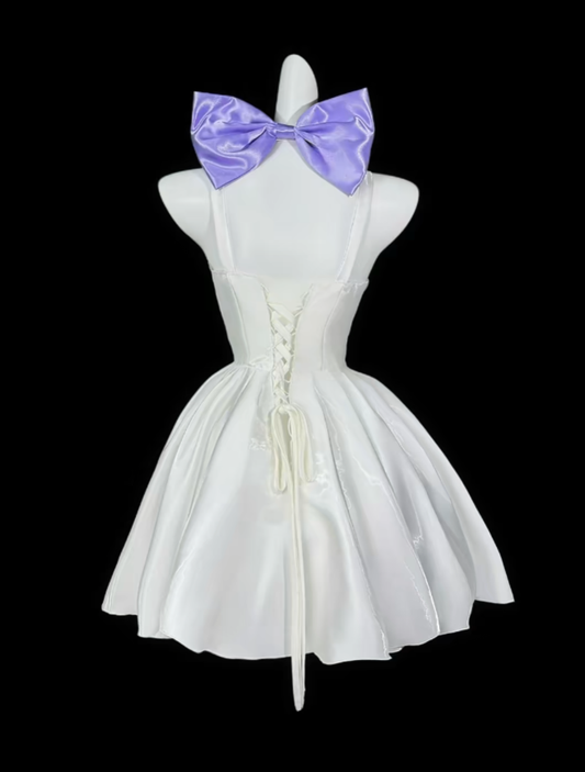 Unique Ball Gowns Spaghetti Strap White Short Mini Party Graduation Homecoming Dresses N4422