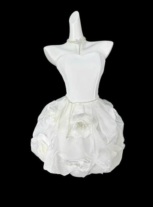 Wunderschöne Ballkleider, Neckholder, Weiß, Abschlussfeier High School, Homecoming Kleider N4430