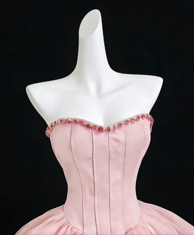 Magnifiques Robes de Bal, Mini Robe de Bal Rose Cœur de Jeune Fille Courte pour le Bal de Promo, Robes de Rentrée Lycée N4636