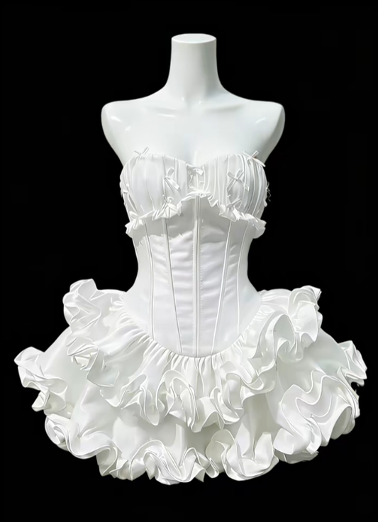 Gorgeous Ball Gowns Sweetheart White Satin Mini Senior Short Hoco Gown High School Homecoming Dresses N4637