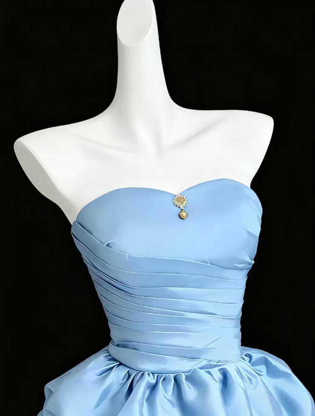 Jolie robe de bal bustier lilas à volants, inspiration senior, robes de remise de diplôme et de bal de lycée N4641