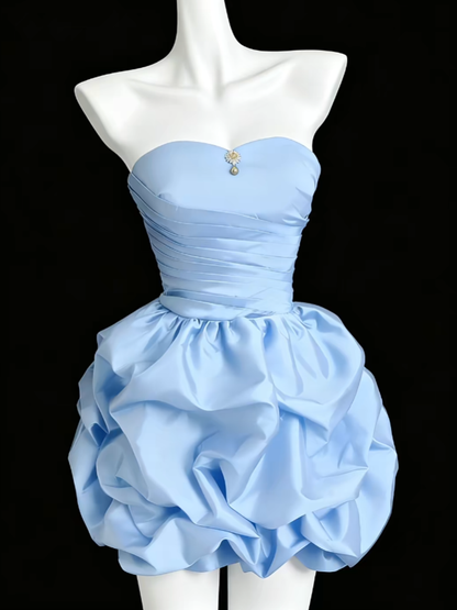 Jolie robe de bal bustier lilas à volants, inspiration senior, robes de remise de diplôme et de bal de lycée N4641