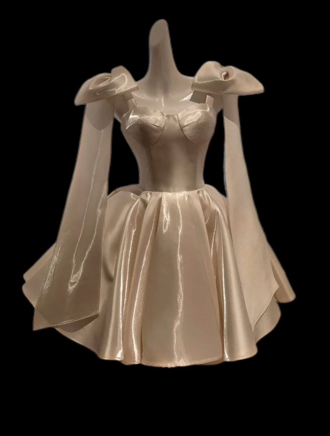 Wunderschöne Ballkleider Spaghettiträger Champagner Mini Senior Kurzes Hoco-Kleid High School Homecoming Kleider N4657