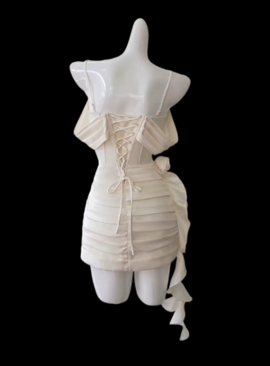 Gorgeous Sheath Spaghetti Strap Satin Mini Senior Short Hoco Gown High School Homecoming Dresses N4658