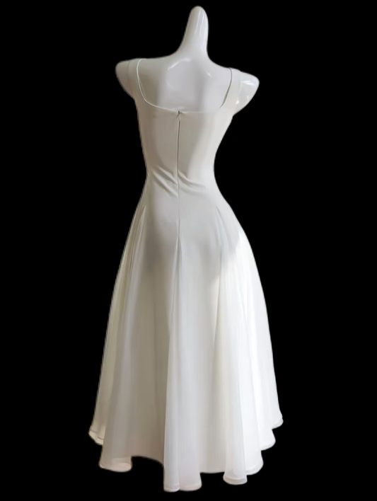 Romantic A Line Square Neck White Ideas For Women 18th Birthday Dresses Holiday Summer Outfits N4670