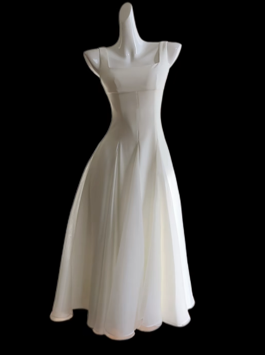 Romantic A Line Square Neck White Ideas For Women 18th Birthday Dresses Holiday Summer Outfits N4670