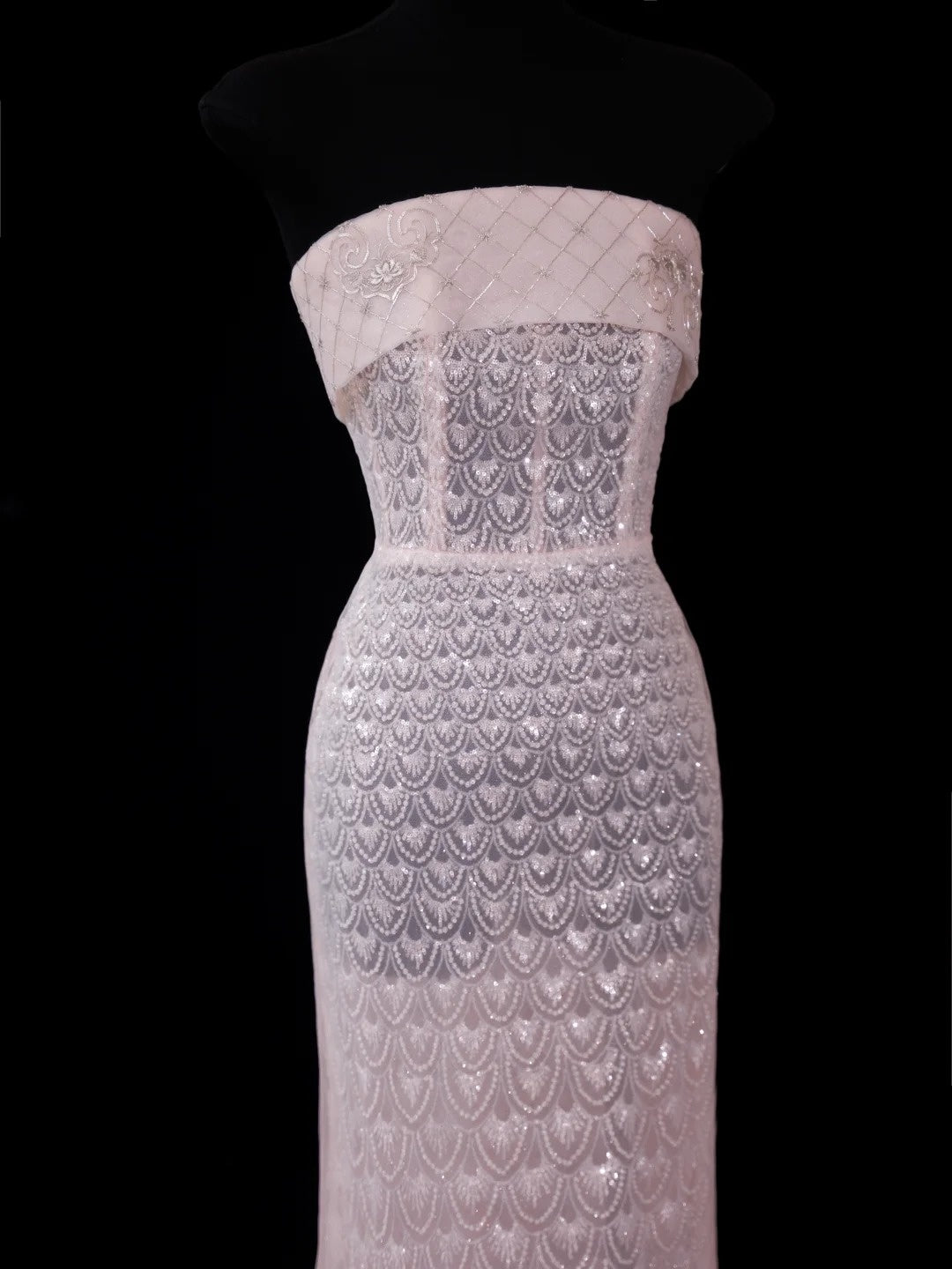 Robe de soirée longue rose sirène chic sans bretelles avec traîne et sequins, robe de bal élégante, robe d'invitée de mariage impressionnante N914