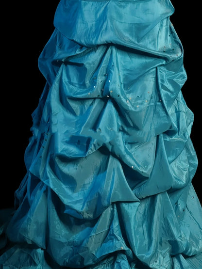 Vintage Mermaid 1950s Sweetheart Blue With Beaded Gems Long Prom Dresses Party Dress 18th Birthday Outfits Graduation Dress N923